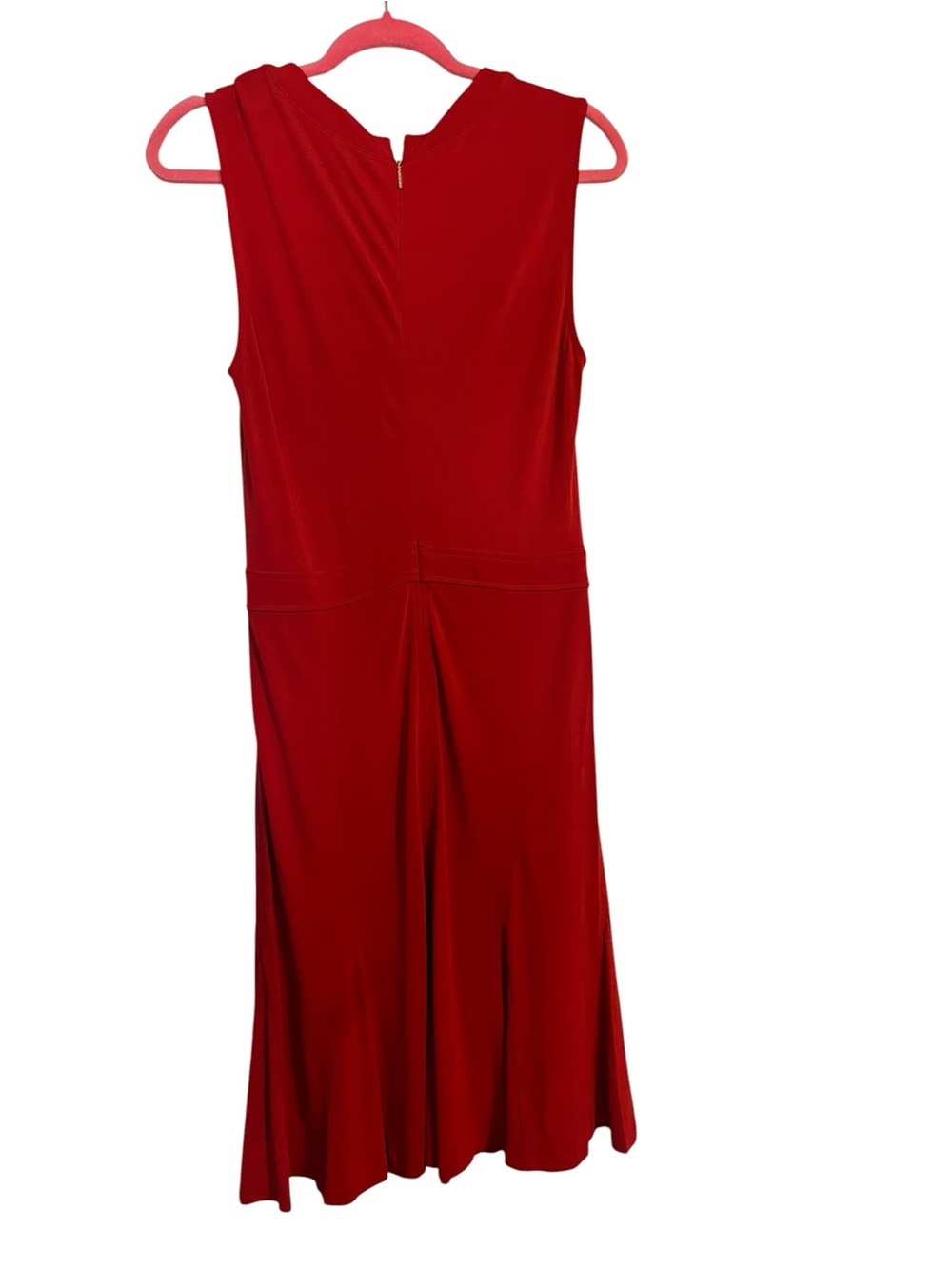 Tory Burch Red Sleeveless Fit Flare Midi Dress Size M Career Chic Ladylike - Picture 3 of 6